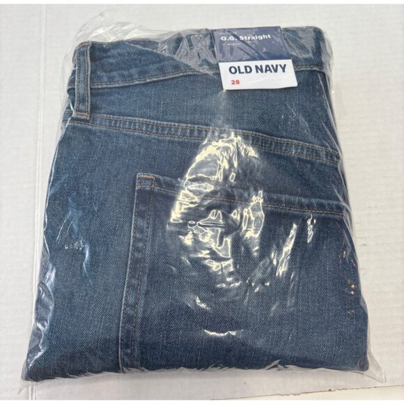 Old Navy OG Straight Distressed Blue Denim Jean Shorts Inseam 3in Size 28 New - Picture 5 of 6